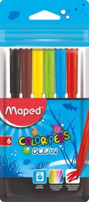 Marcador Escolar Maped Ocean X 6