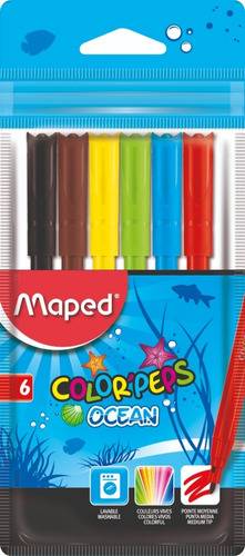 Marcador Escolar Maped Ocean X 6