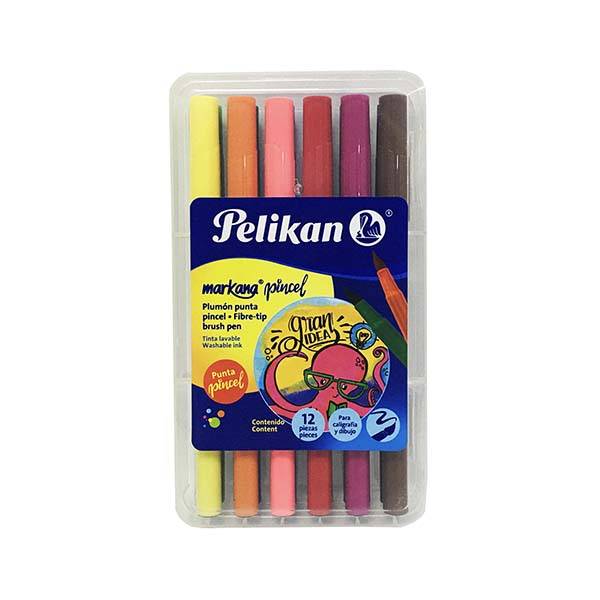 Marcador Pincel X 12 Markana Pelikan