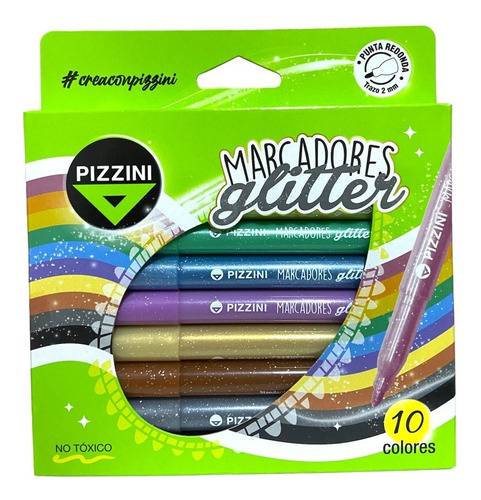Marcador Escolar  P/Fina Pizzini  X 10 Glitter