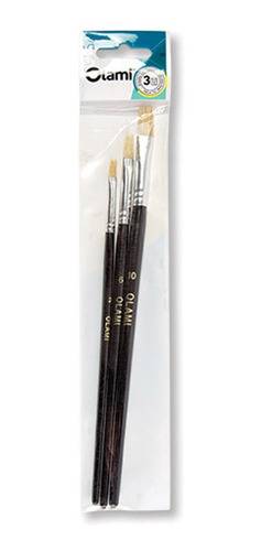 Pincel X 3 Red Cerda Nº 2,6 Y 10 Olami