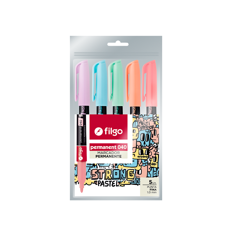 Marcador Perm Strong Filgo X 5 Pastel