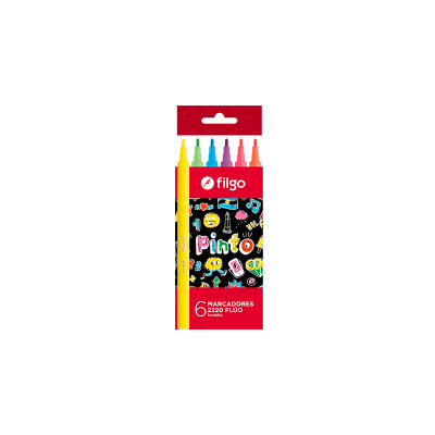 Marcador Escolar  P/Fina Filgo X 6 Fluor