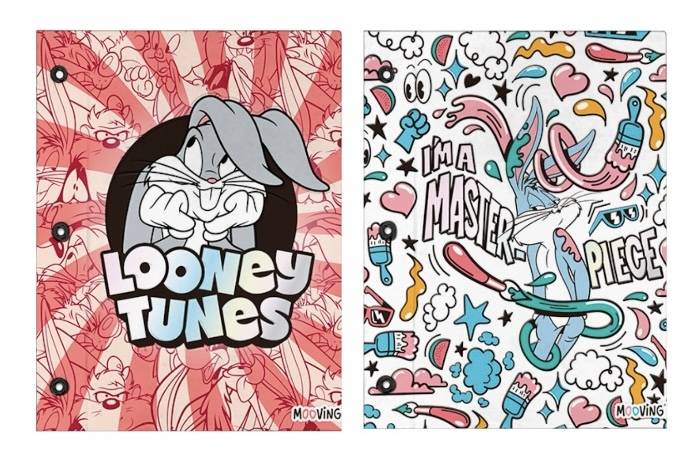 Carpeta Escolar 2 Tapas N*3  Mooving Looney Tunes