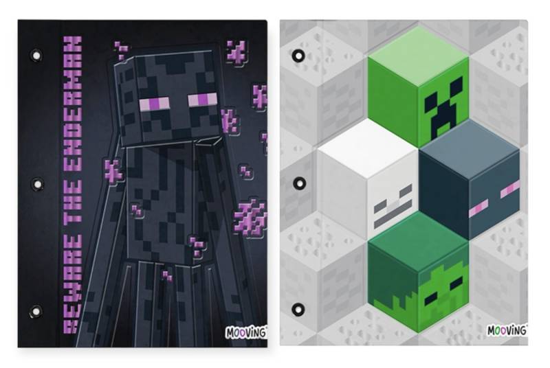 Carpeta Escolar 2 Tapas N*3  Mooving Minecraft