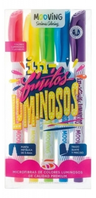 Marcador Microfibra Coloring Luminosas X 5