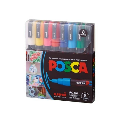Marcador Posca Uni Pc-3M 09-1.3 Mm X8